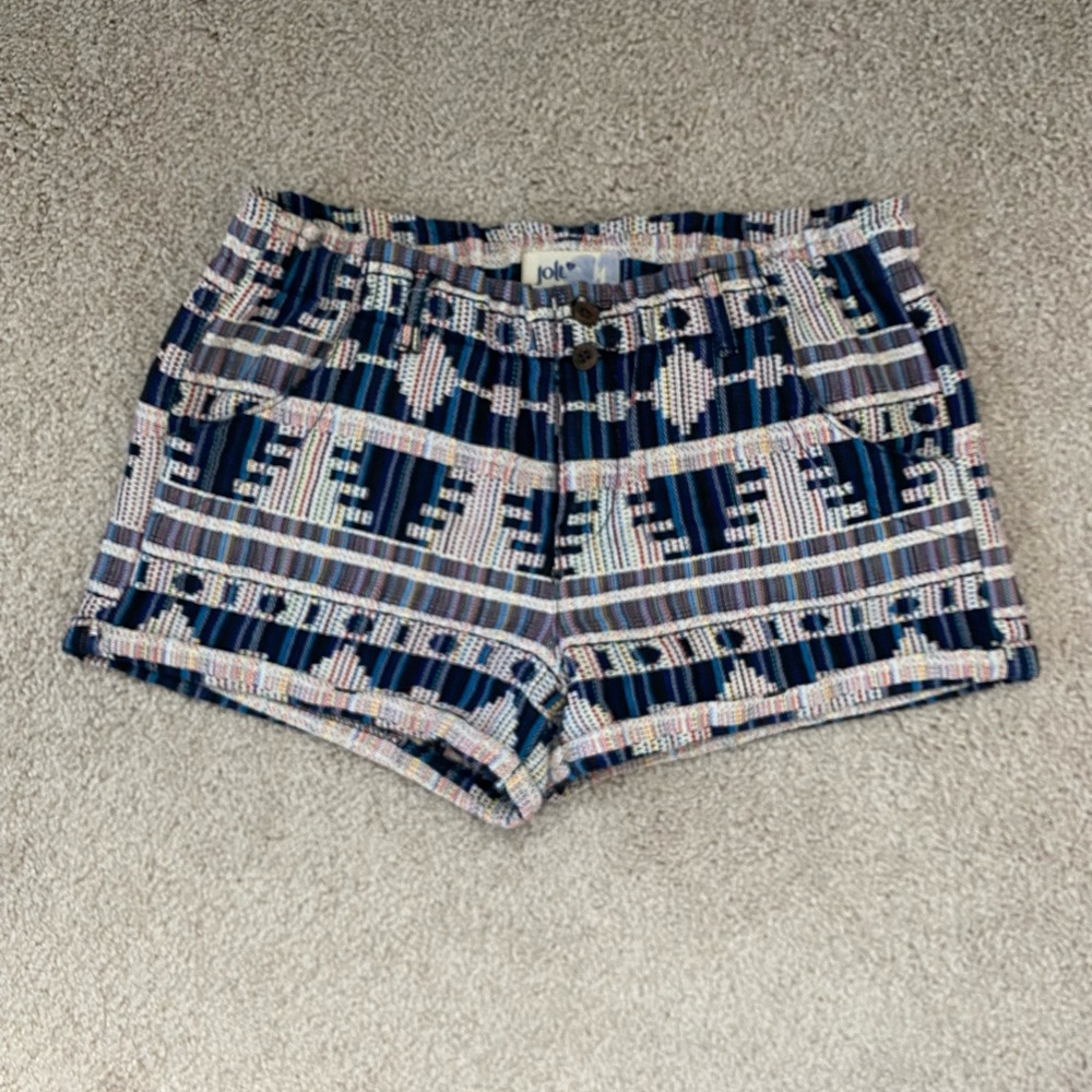 Jolt woven Aztec inspired patterned low rise shorts size 5